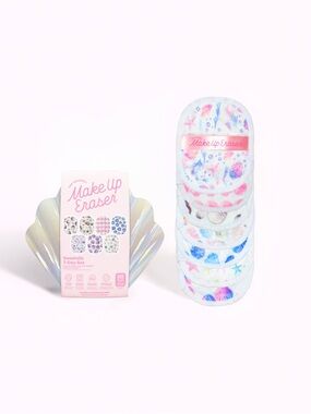 Makeup Eraser Seashells 7-Day Set and Shell Case - Pastel Shell Print